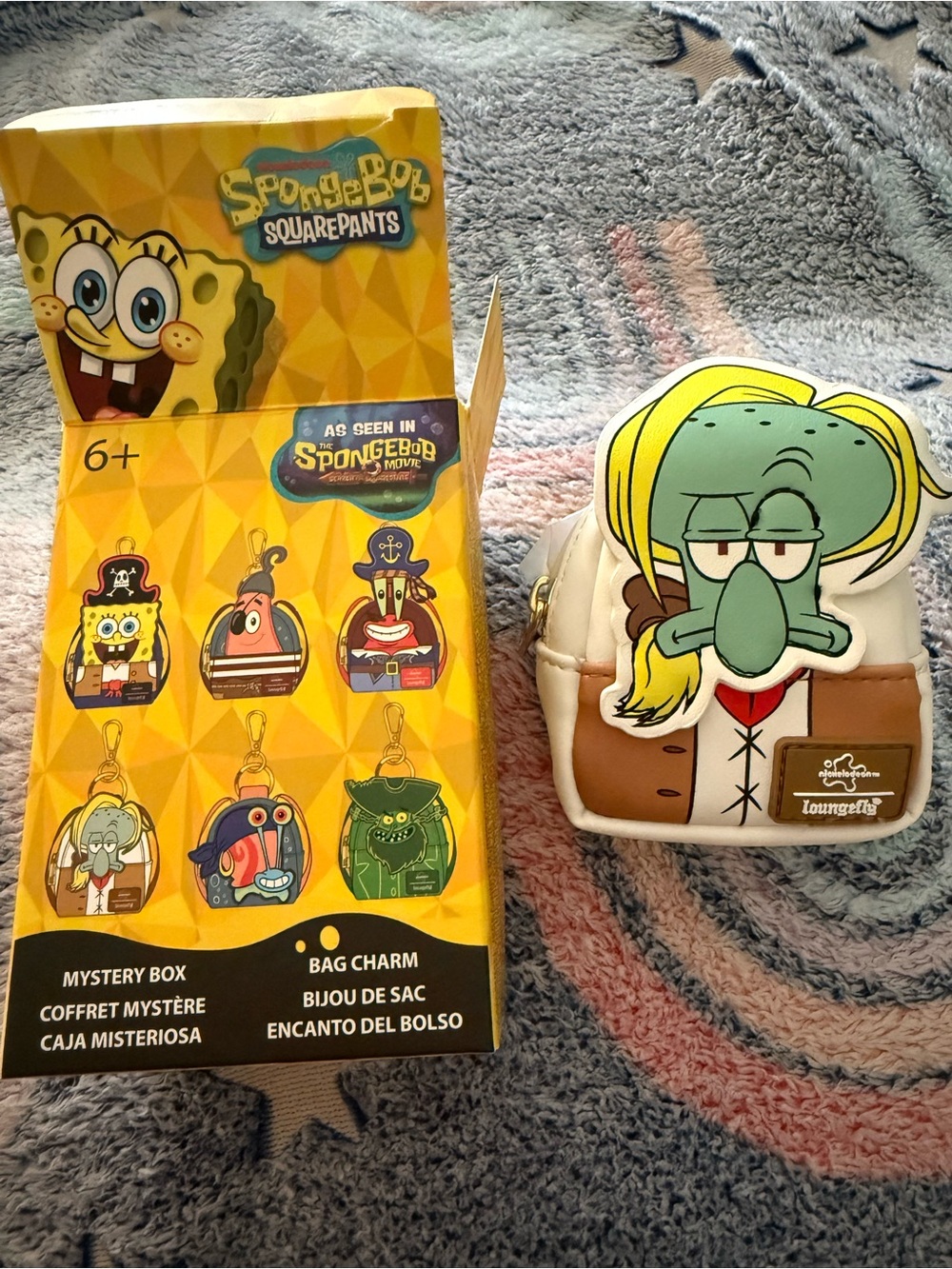 Squidward Pirate Mini Backpack Bag Charm - Yellow, Green, Brown, Cream
